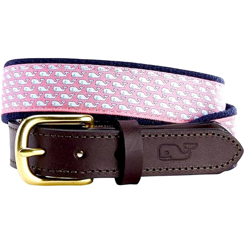 Vineyard Vines Boys Pink Whale Canvas Club Belt Size 26 / Little Kids Small